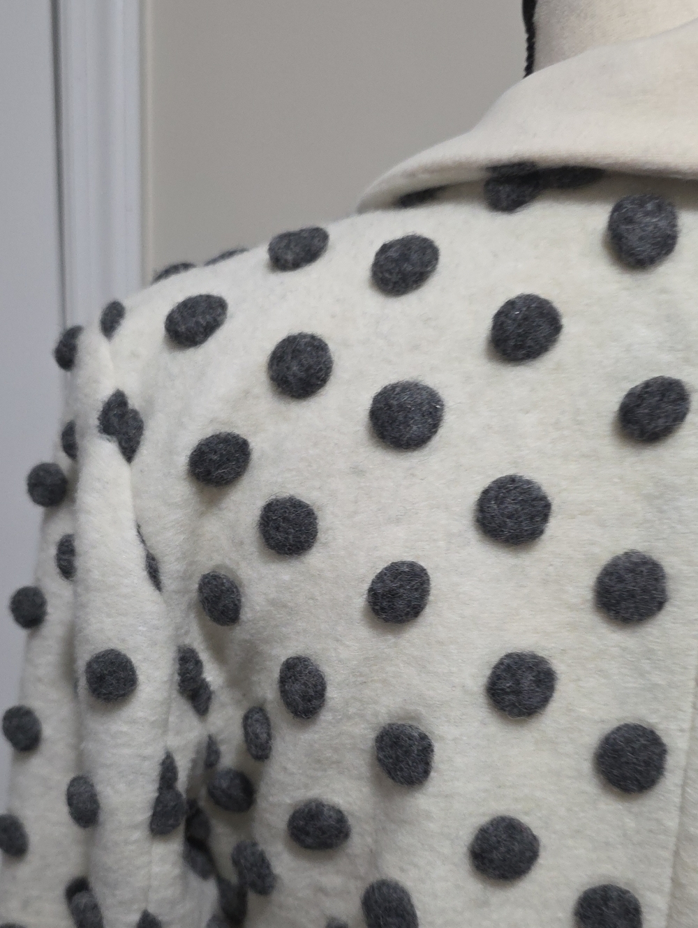 Modcloth Salient 3D Polks Dot Wool Blend Coat Jacket Medium - Picture 6 of 11